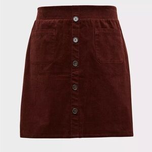 torrid Corduroy Mini Skirt in Deep Brown
